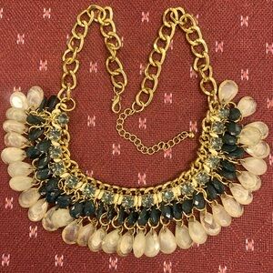 Womens  Necklace Blue and white Gems